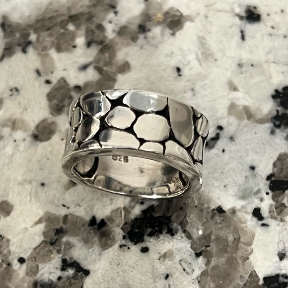 Vintage Sterling Silver Polished River Rocks or Pebble style Ring Size 6 - Picture 2 of 6